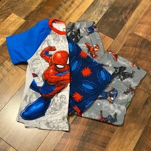 3 Piece Spider-Man Pajama Set Shorts Pants Size 8